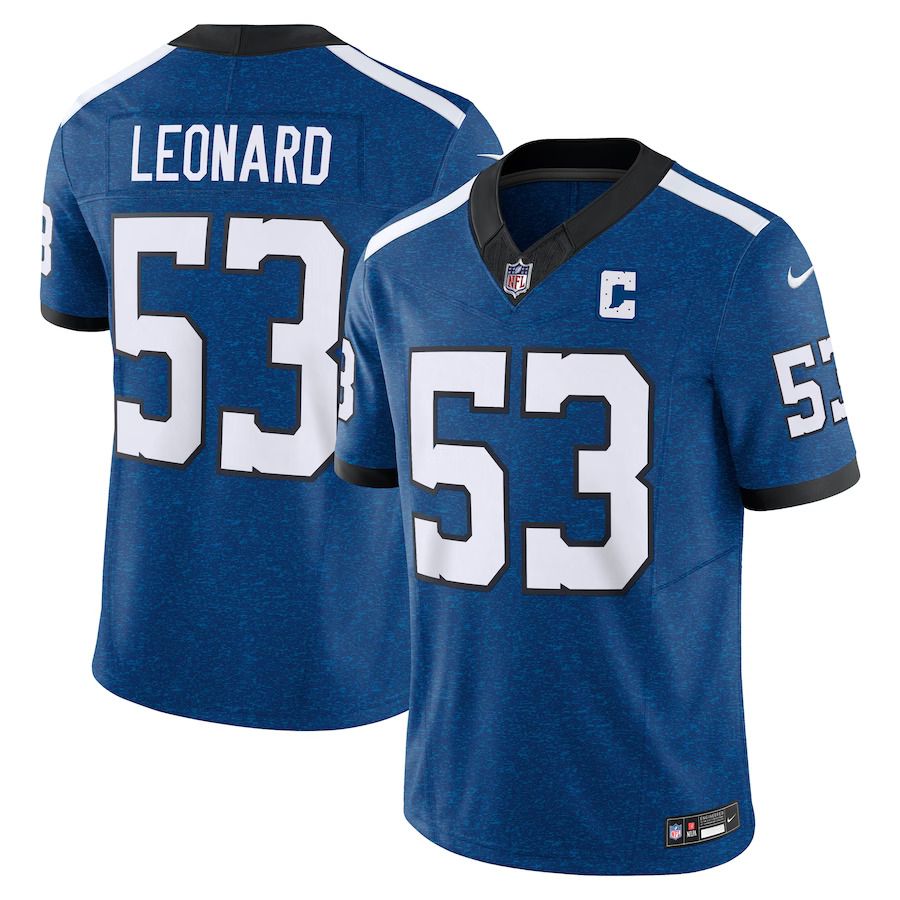 Men Indianapolis Colts #53 Shaquille Leonard Nike Royal Indiana Nights Alternate Vapor F.U.S.E. Limited NFL Jersey